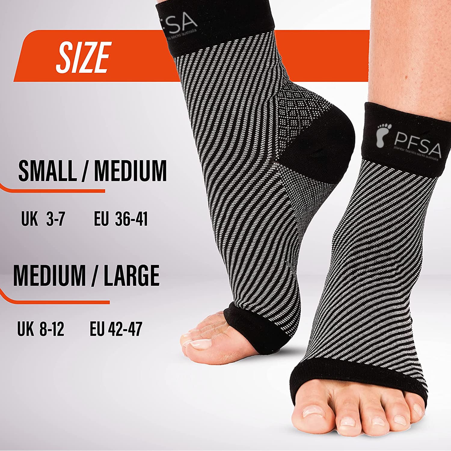 Black Plantar Fasciitis Compression Socks - Image 3